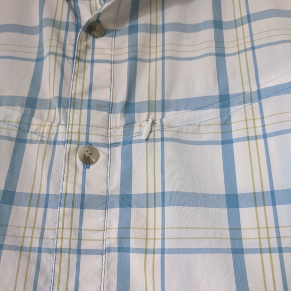 Columbia Men's Titanium Plaid Short Sleeve Button Down Untucked Shirt XL - Picture 4 of 6
